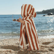 LITTLE DUTCH. Beach Poncho Ocean World Brown Stripe