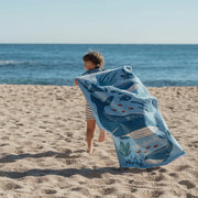 LITTLE DUTCH. Beach Towel Ocean World Blue - 60x120