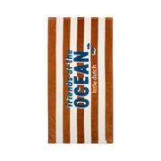 LITTLE DUTCH. Beach Towel Ocean World Brown Stripe - 60x120