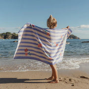 LITTLE DUTCH. Beach Towel Dreamy Purple Stripe - 60x120
