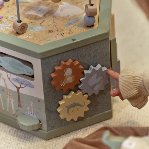 LITTLE DUTCH. Wooden activity hexagon Safari Friends