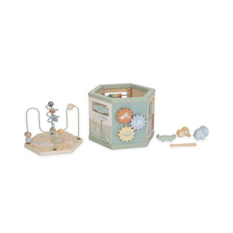 LITTLE DUTCH. Wooden activity hexagon Safari Friends