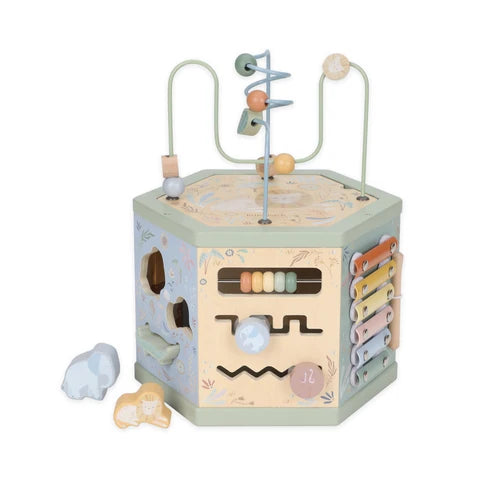 LITTLE DUTCH. Wooden activity hexagon Safari Friends