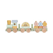 LITTLE DUTCH. Wooden block train Safari Friends