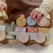 LITTLE DUTCH. Wooden block train Safari Friends