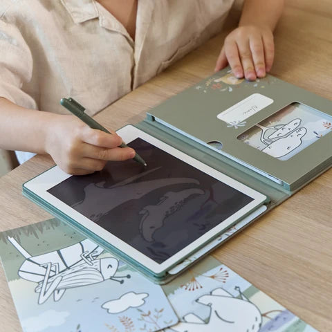 LITTLE DUTCH. Drawing Tablet Safari Friends Green