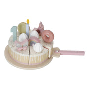 LITTLE DUTCH. Wooden birthday cake pink