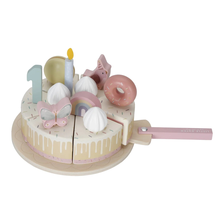 LITTLE DUTCH. Wooden birthday cake pink