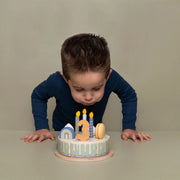 LITTLE DUTCH.Wooden birthday cake blue