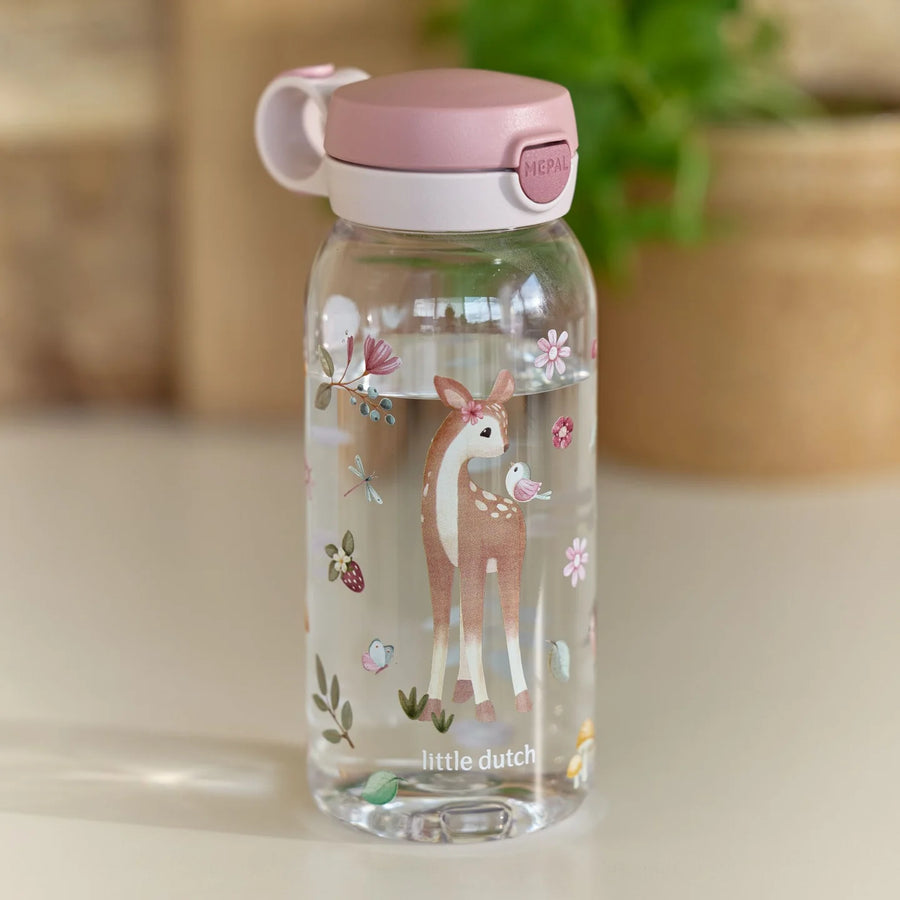 LITTLE DUTCH. Drinking bottle with flip cap Campus 600 ml - fairy garden