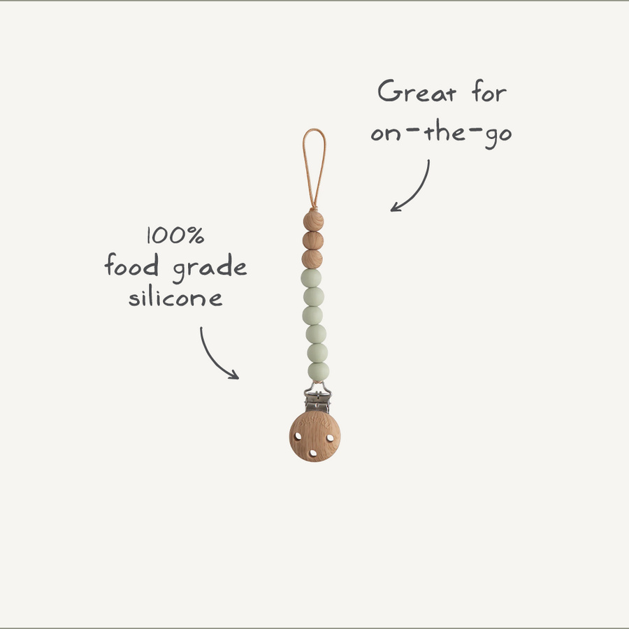 Mushie Silicone Pacifier Clip - Eva Blush