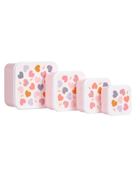 Lunch & Snack Box x4pcs - Hearts
