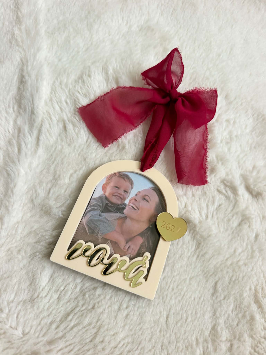 Xmas Photo Frame Ornament with Name