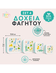 Lunch & Snack Box x4pcs - Jungle
