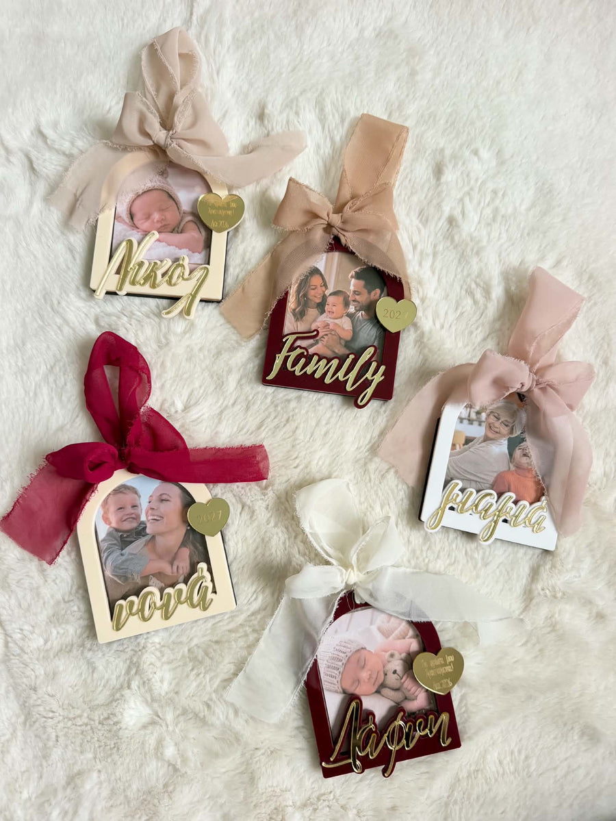 Xmas Photo Frame Ornament with Name