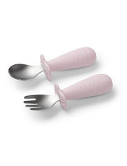 Stainless Steel Spoon and Fork Pink - BABYONO