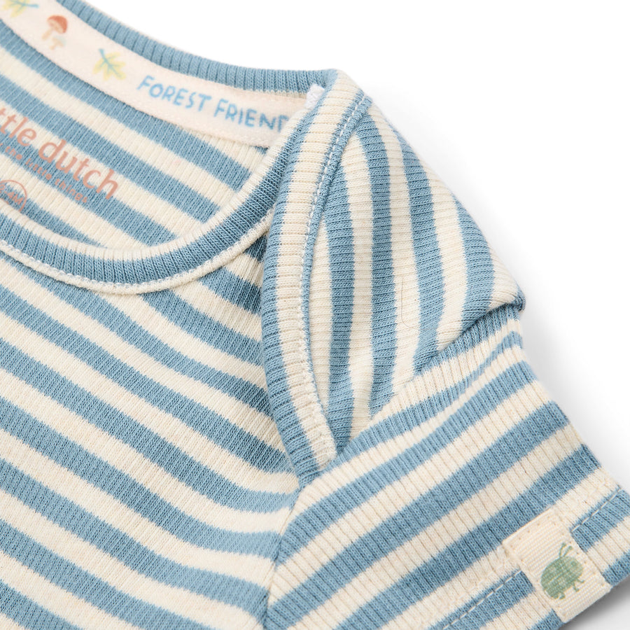 LITTLE DUTCH. Sleeveless bodysuit Stone Blue Stripe