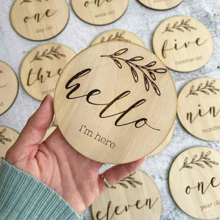 Wooden Milestone Cards