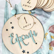 Personalized Circle sign with Milestone card