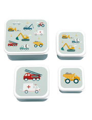 Lunch & Snack Box x4pcs - Vehicles