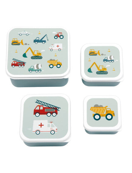 Lunch & Snack Box x4pcs - Vehicles